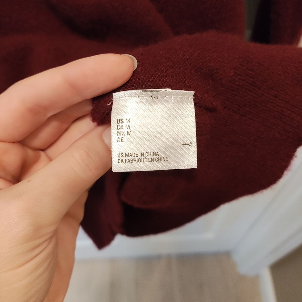 Women's Charter Club 100% Cashmere Sweater Burgundy - Picture 4 of 5